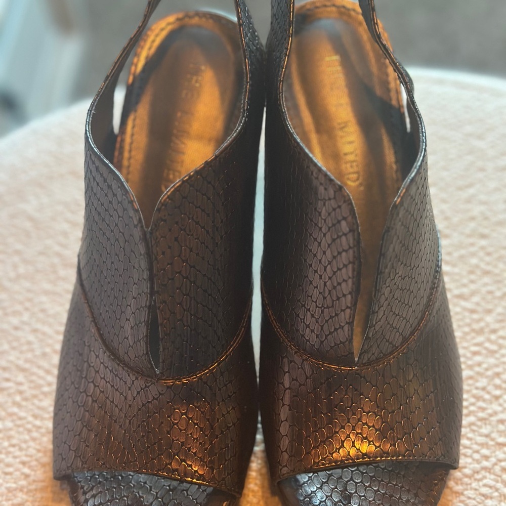 Elegant Brown Peep-Toe Slingback Shoes The Limited